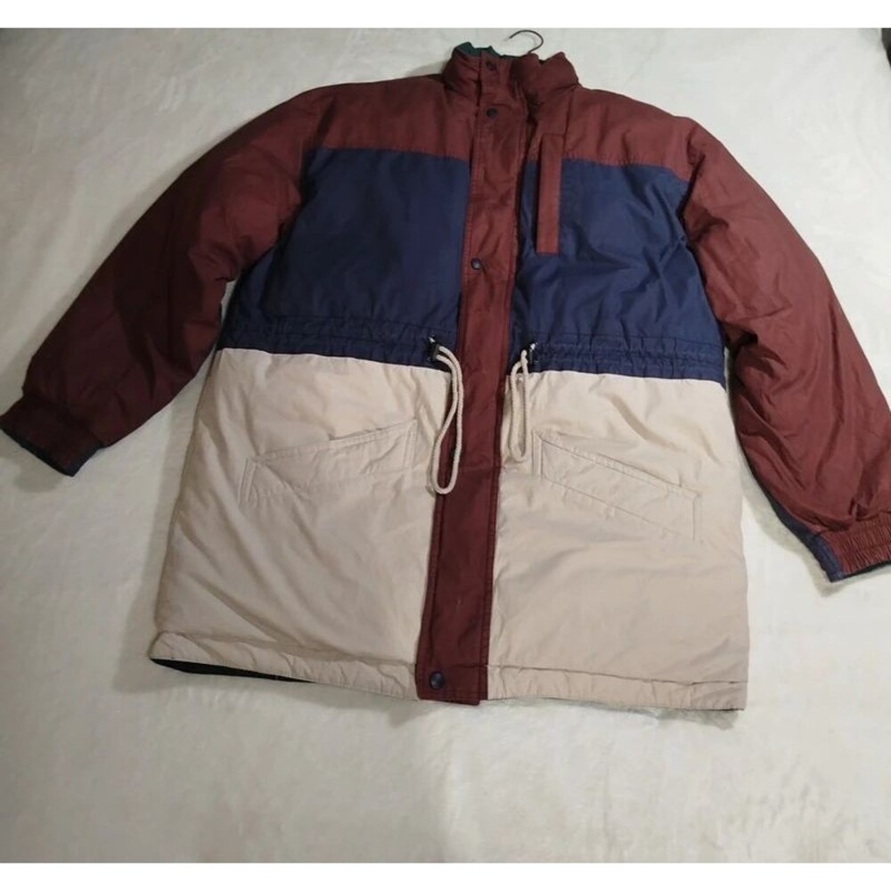 Vintage 90s GANT Reversible Hooded Jacket Colorblock Men's Size L Retro